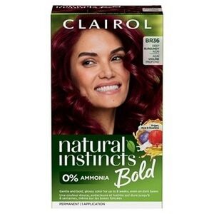 3 x Clairol Natural Instincts Bold Hair Color, BR36 Deep Burgundy A…